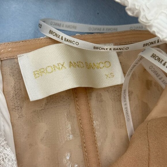 🆕 BRONX & BANCO 🧿 NWOT Colette Lace Long Sleeve Mini Dress, White Sz XS / US 2 - Picture 15 of 16